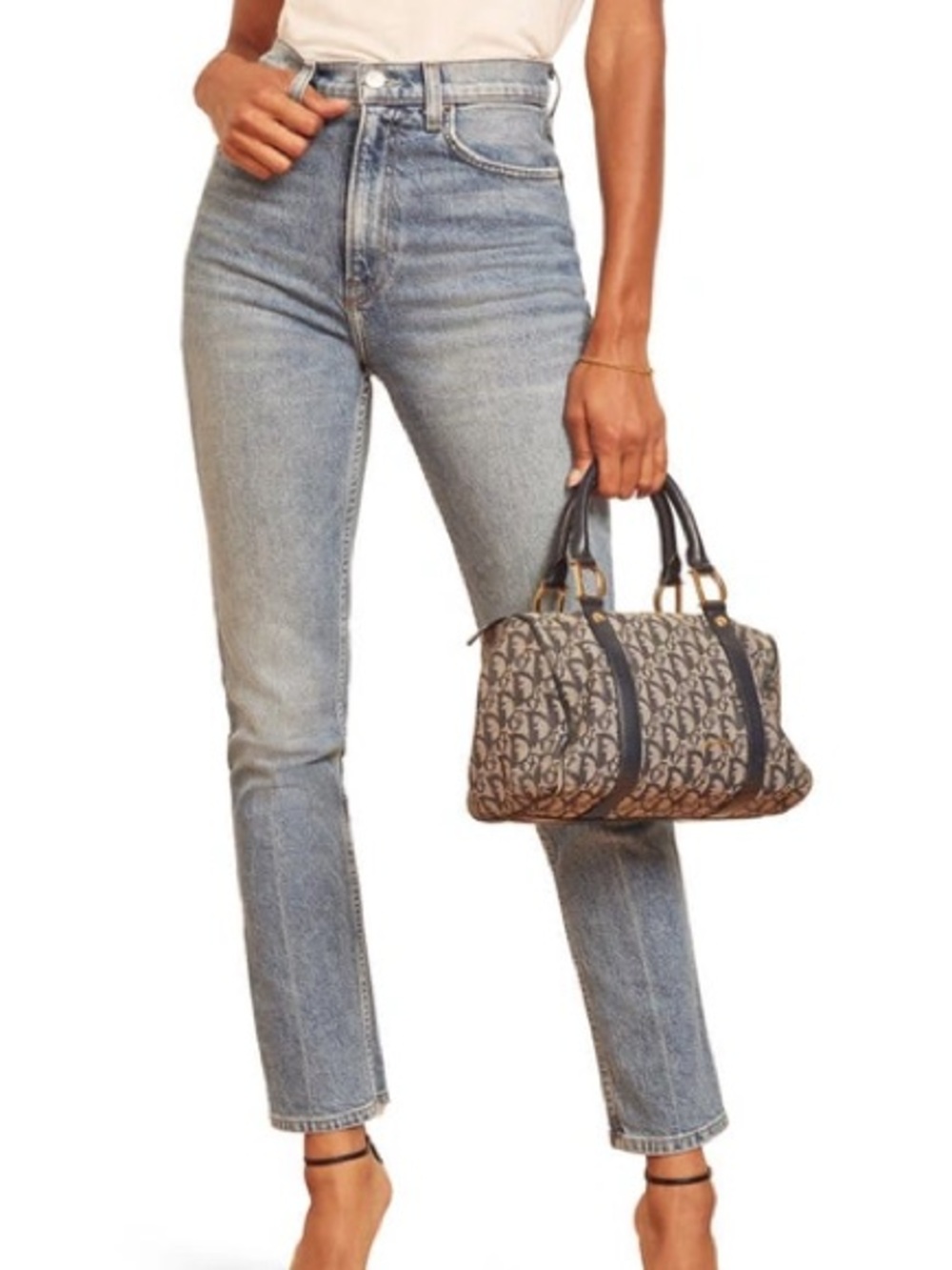 Reformation High-Rise Straight Leg Jeans in Light Blue Denim